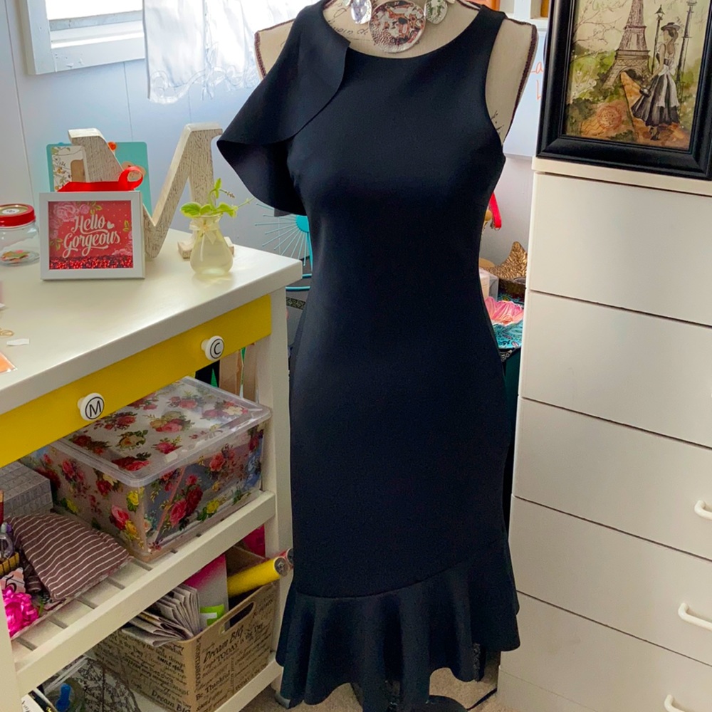 Banana Republic ruffle sleeve asymmetrical length